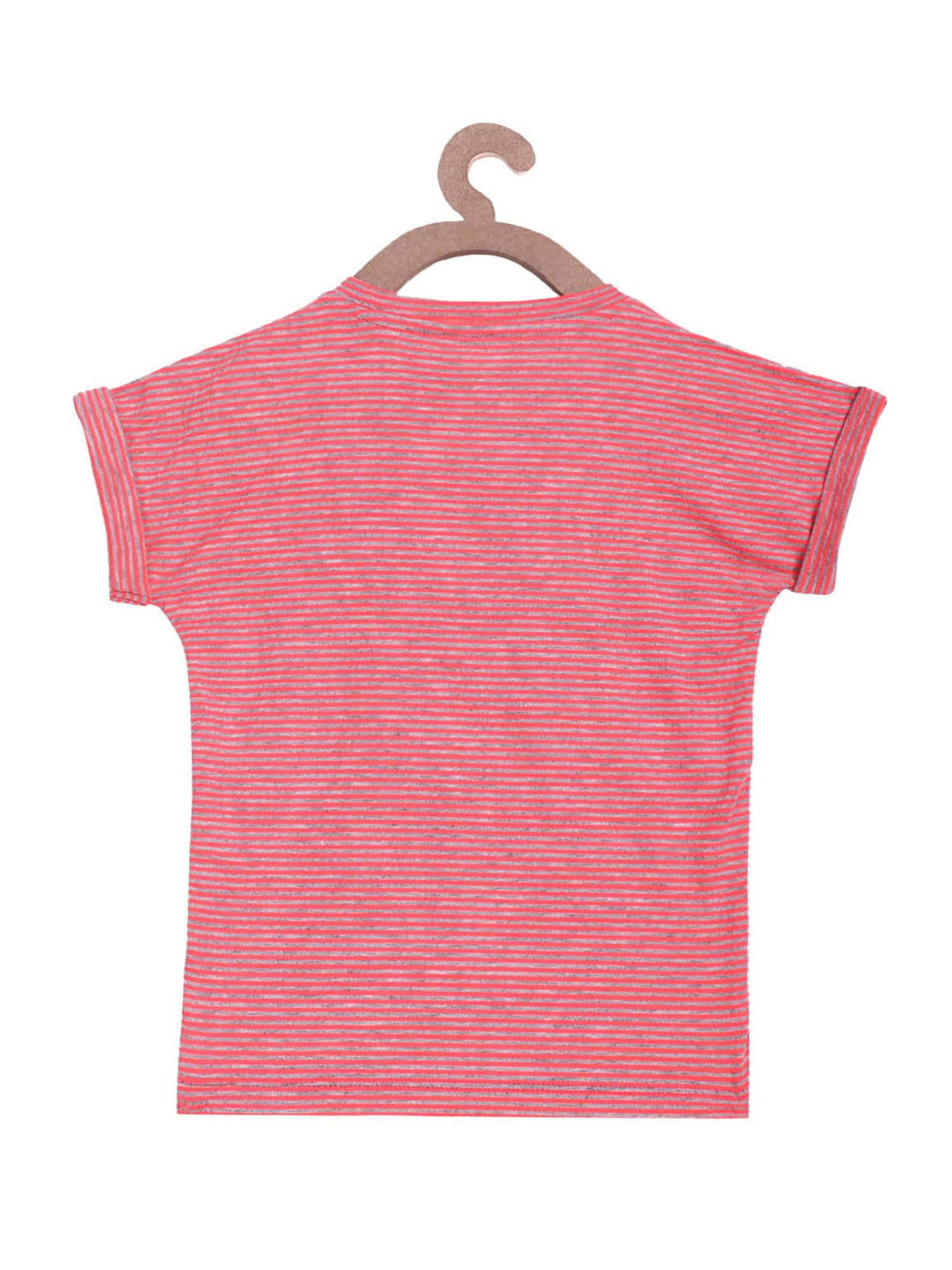 Lazy Shark Kids Pink & Grey Printed  Top with  Shorts