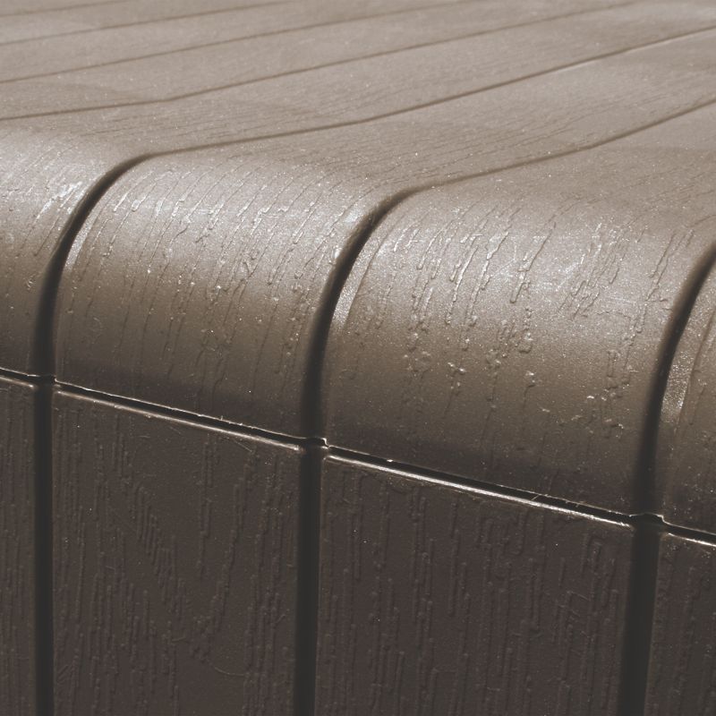 Ram Quality Products Large Outdoor Storage Deck Box Organizer Bin Waterproof Patio Furniture, 71 Gallon Capacity, Brown