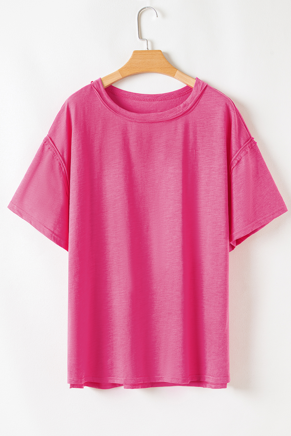Rose Leopard Print V Neck Plus Size Tee