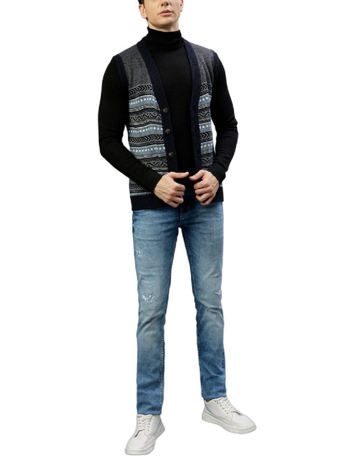 Lindbergh Multi Regular Fit Self Pattern Sweaters