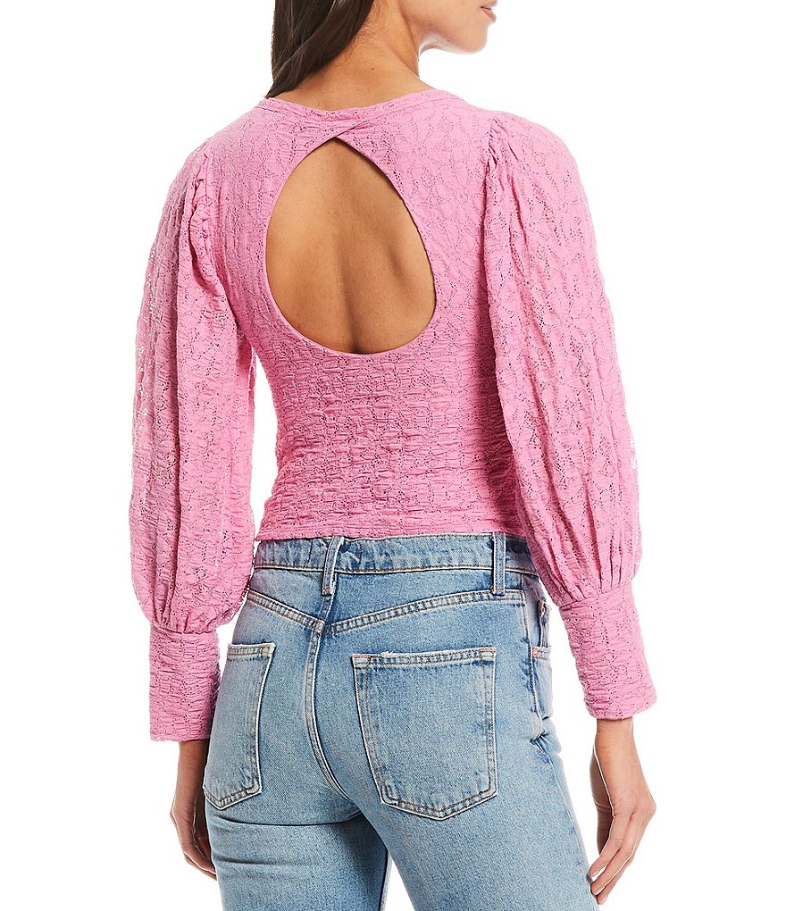 Free People Tea Time Long Puff Sleeve Top