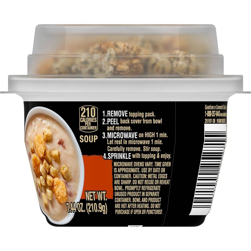 Campbell's Slow Kettle Style Loaded Potato Soup With Crunchy Toppings, 7.44oz Microwavable Cup