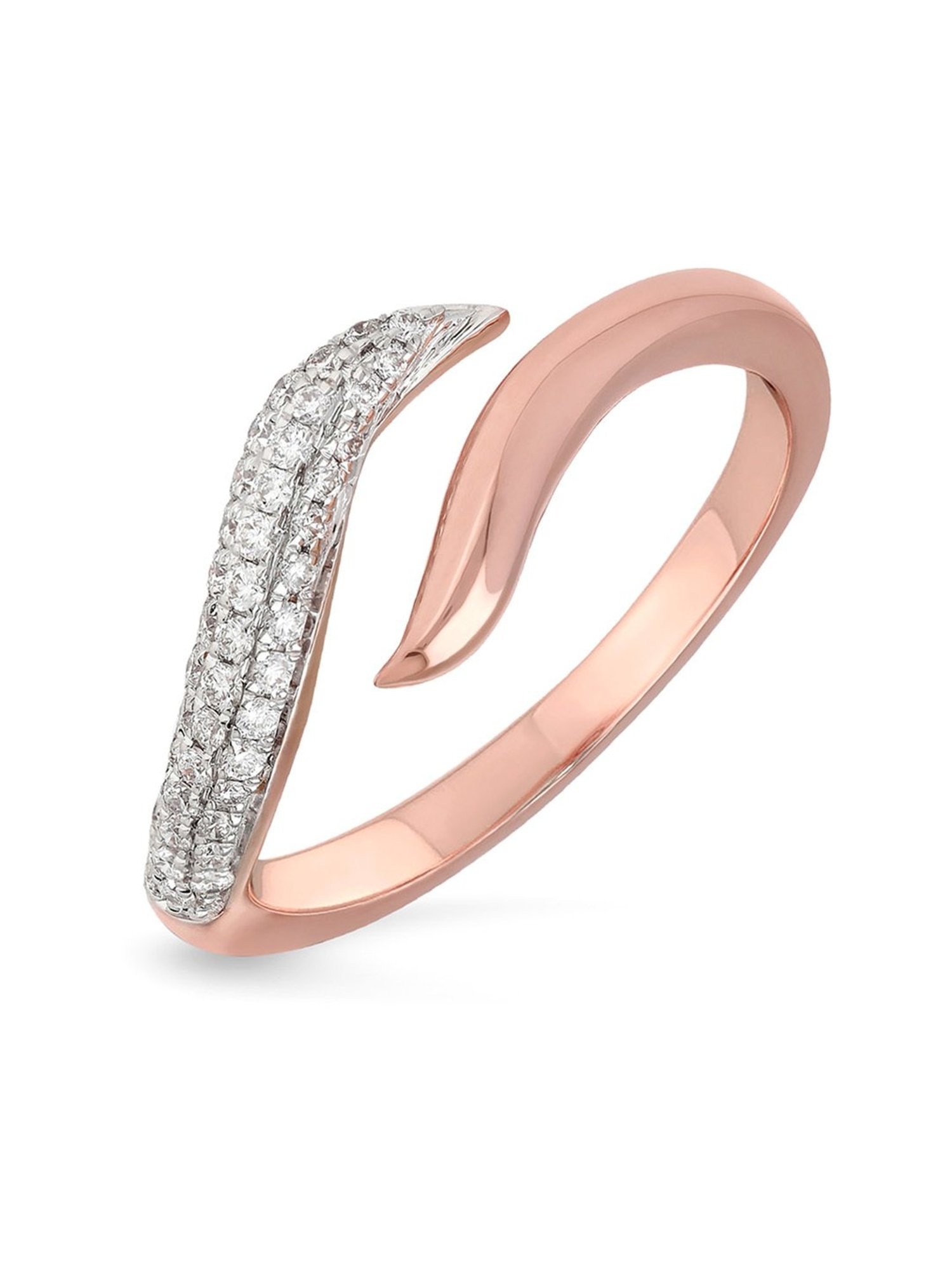 Mia By Tanishq Nature's Finest 14k Yellow Zigzag Treasures Gold Diamond Ring