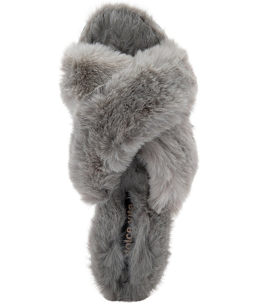 Dolce Vita Pillar Faux Fur Criss-Cross Slippers