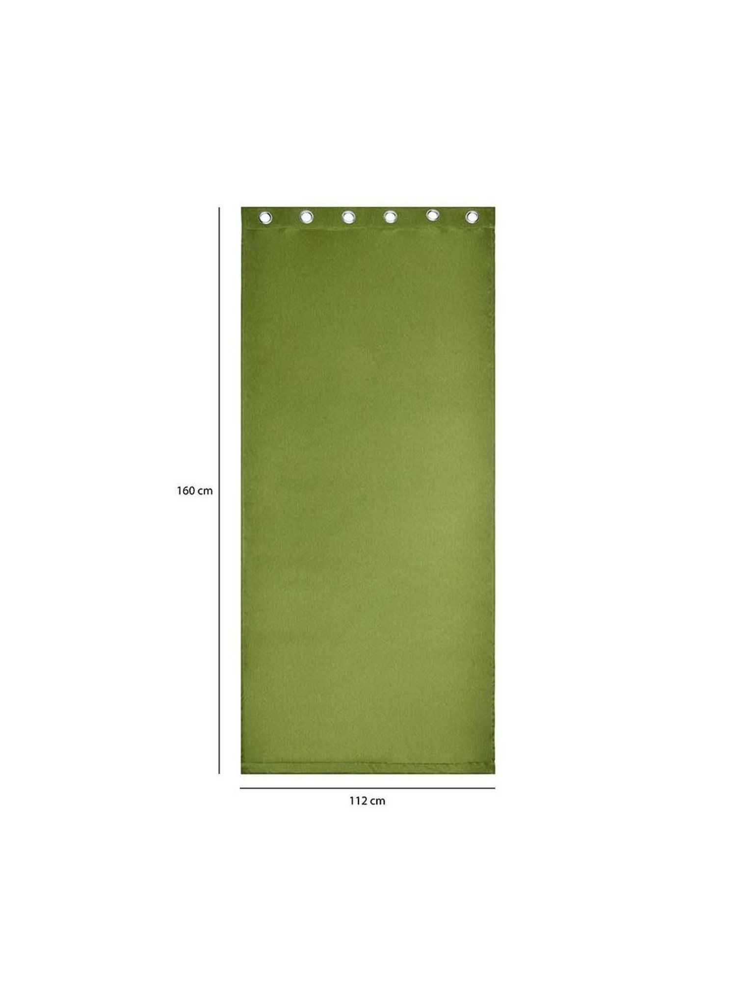 @home Visto Green Polyester 5 Ft Window Curtain - Set of 2