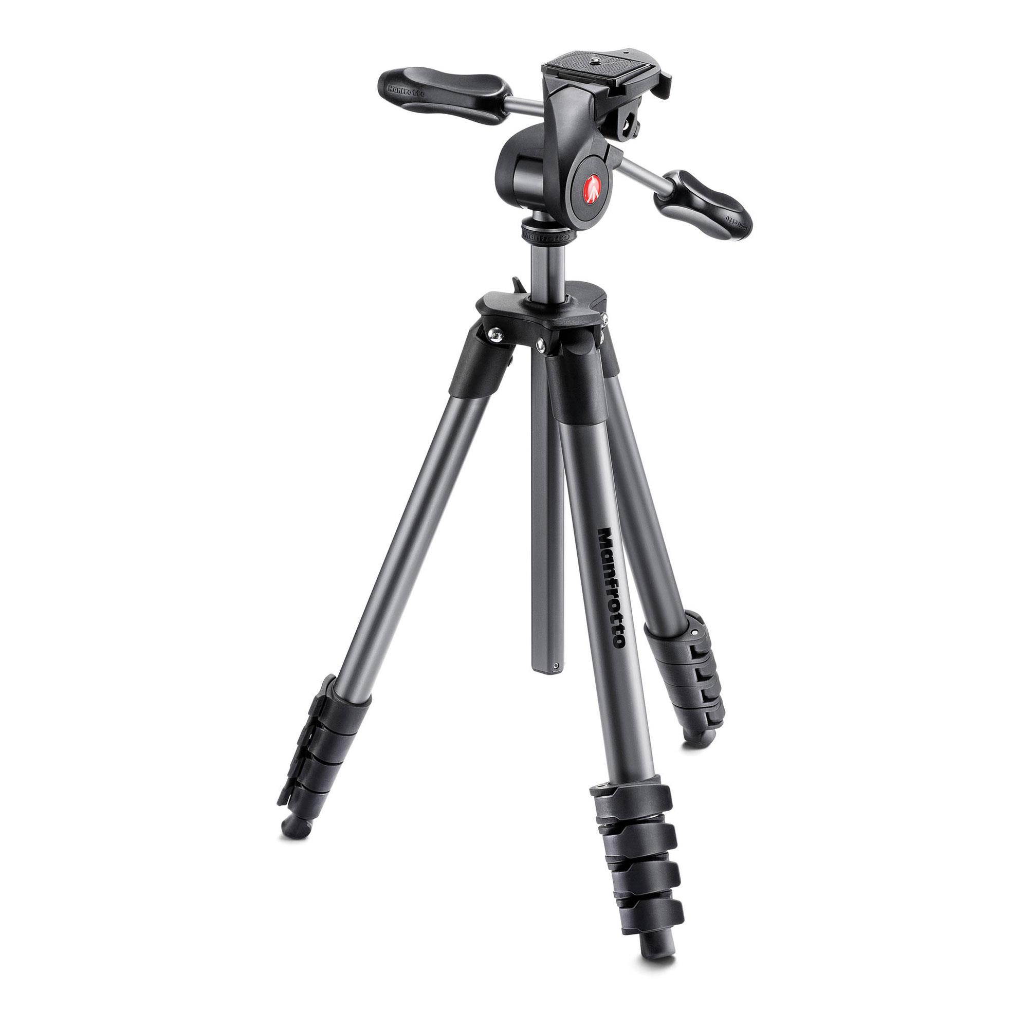 Manfrotto 5-Section Compact Advanced Aluminum Tripod, 6.61lbs Capacity, Black
