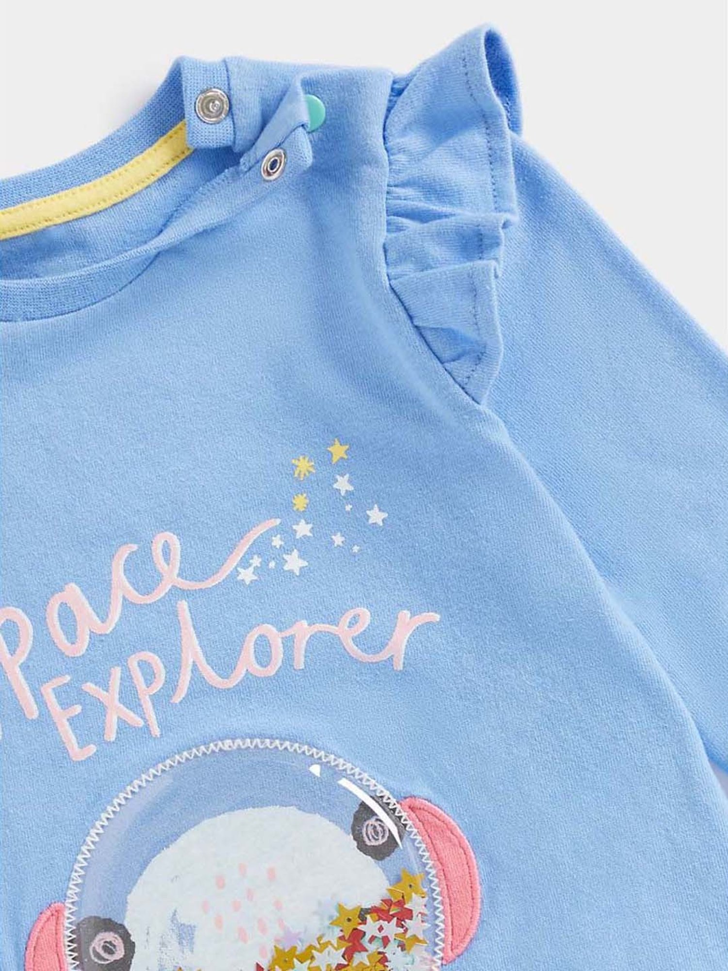 Mothercare Kids Blue Cotton Embellished Full Sleeves Top