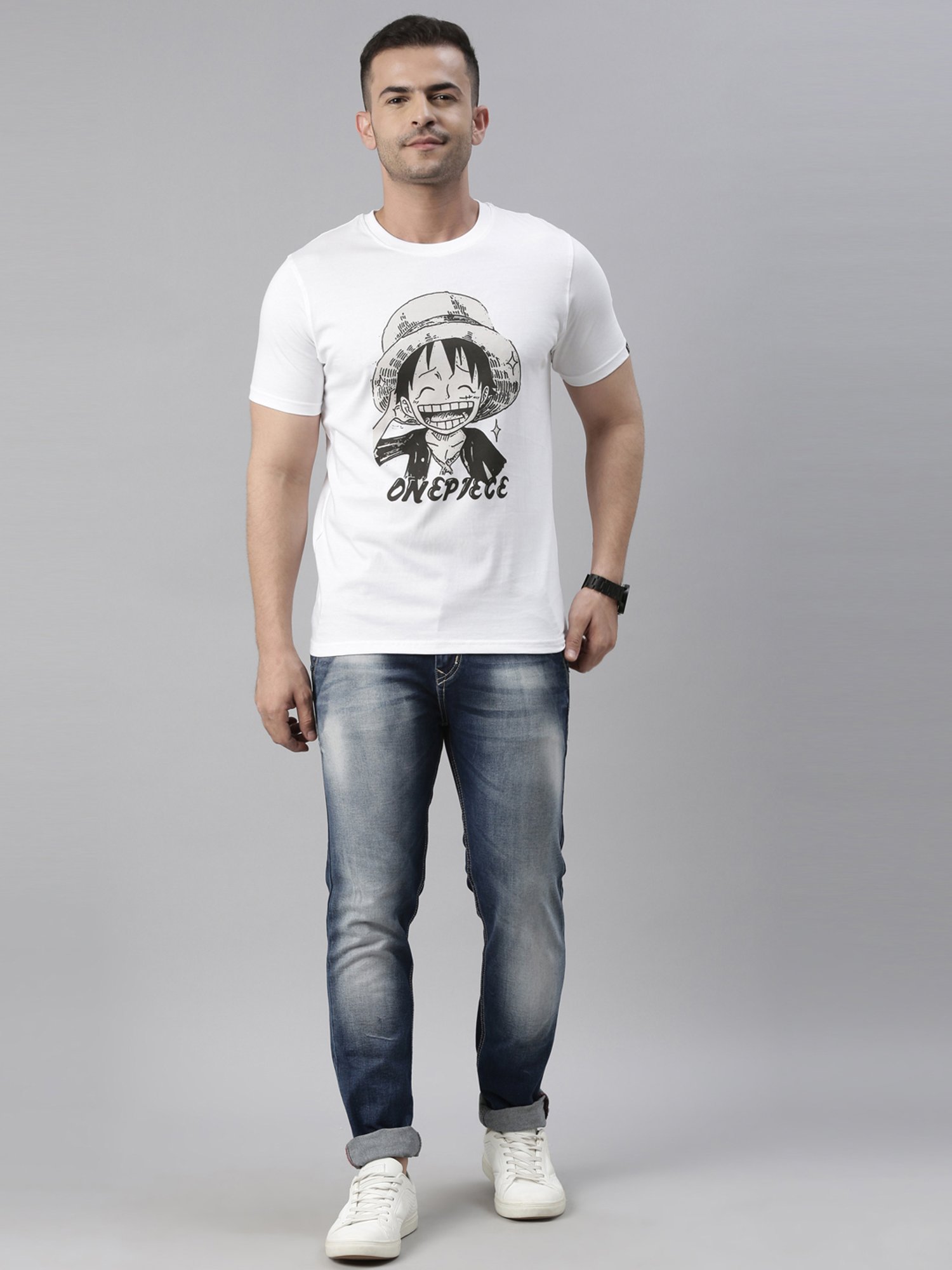 Bushirt White Cotton Crew T-Shirt