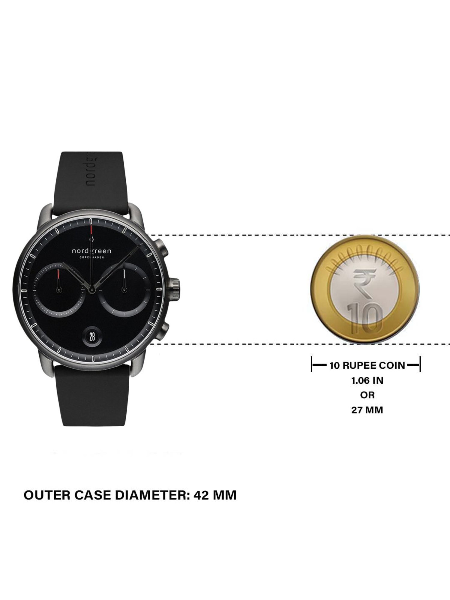 Nordgreen PI42GMRUBLBL Pioneer Analog Watch for Men