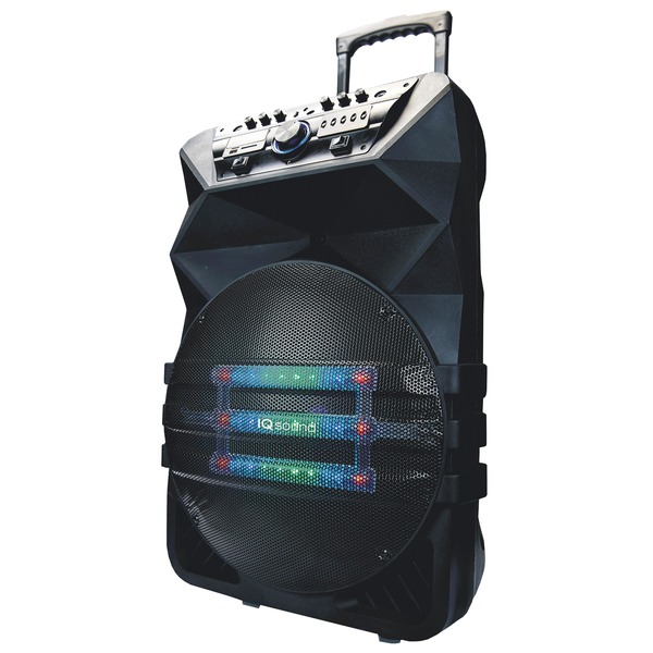 Professional Portable Bluetooth(R) DJ Speaker with Lights and FM Radio, True Wireless, IQ-4115DJTWS