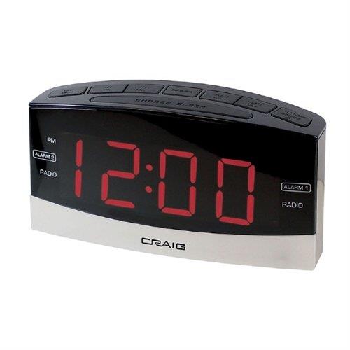 Craig Electronics Dual Alarm Clock Radio with Bluetooth & 1.8" LED Display CR41806BT