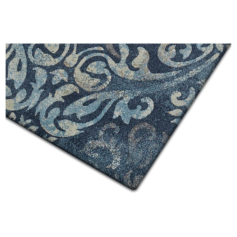 3'3"X5' Navy Damask Woven Accent Rug - Addison Rugs