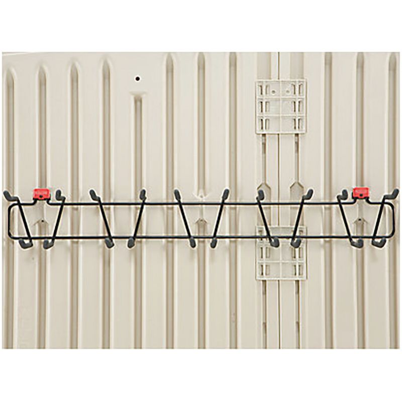 Rubbermaid Shed Shelf, Wire Basket & 50 Lbs Capacity 34" Tool Rack (2 of Each)