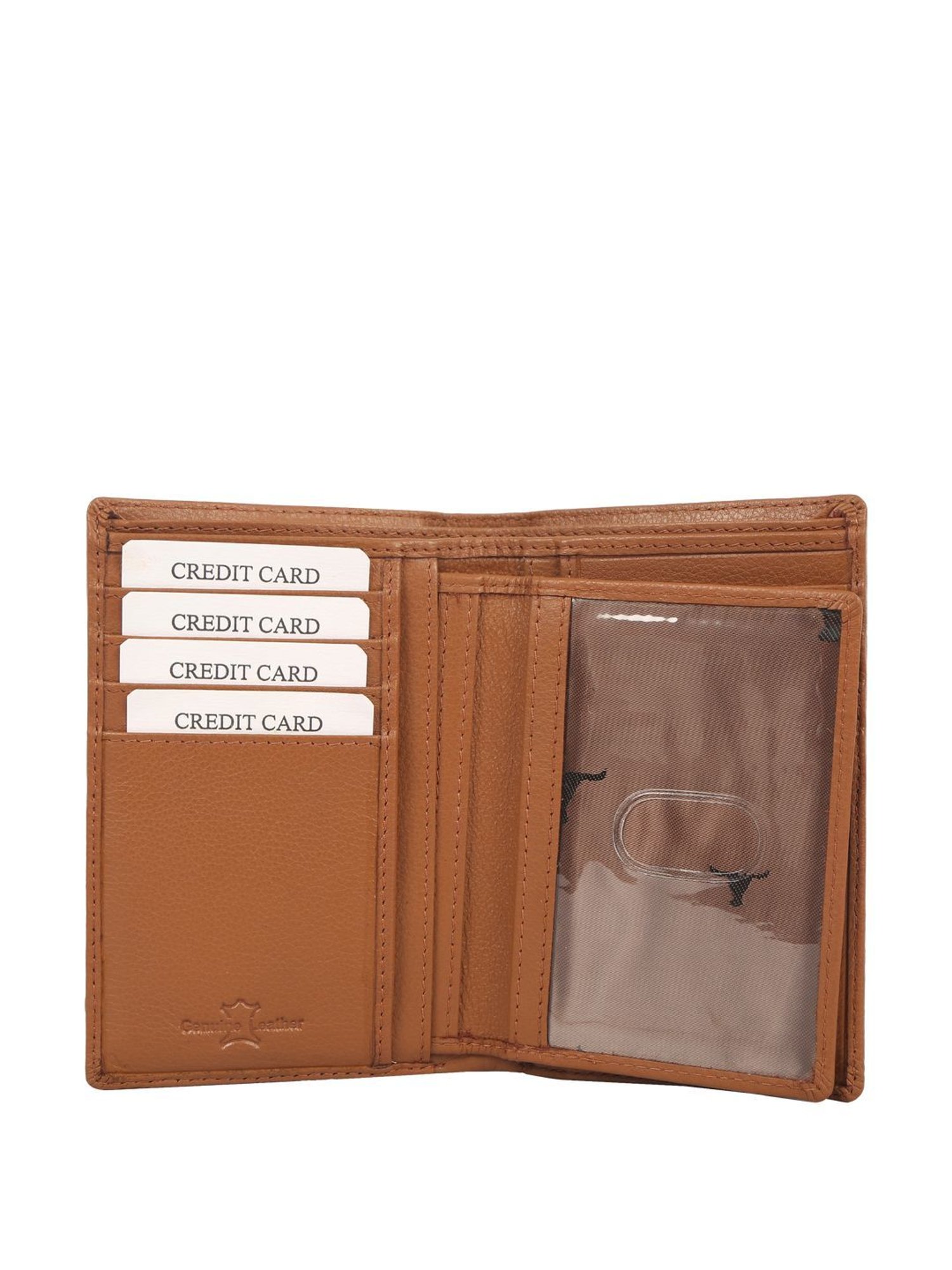 BULCHEE Tan Casual Leather Bi-Fold Wallet for men