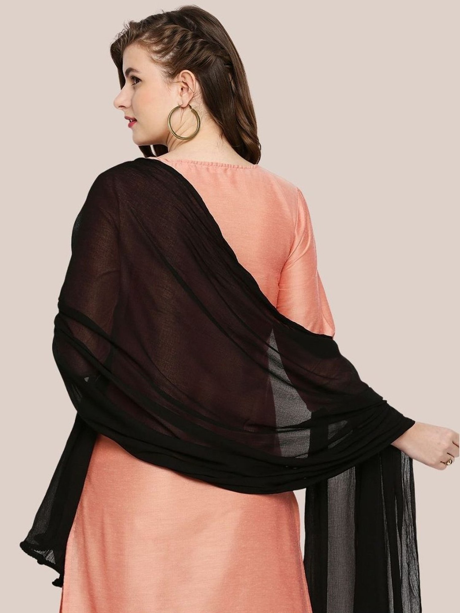 Dupatta Bazaar Black Cotton Dupatta