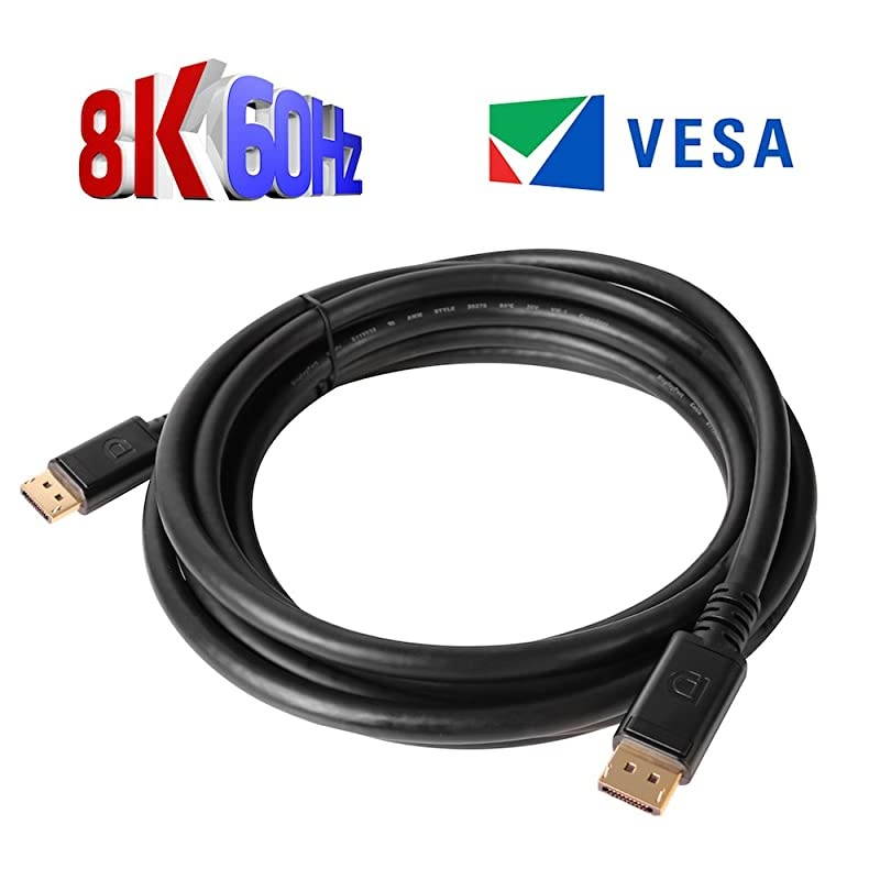 DisplayPort to DisplayPort 14HBR3 Cable DP 14 8K 60Hz 4m1312 24AWG Black VESA Certified CAC1069B