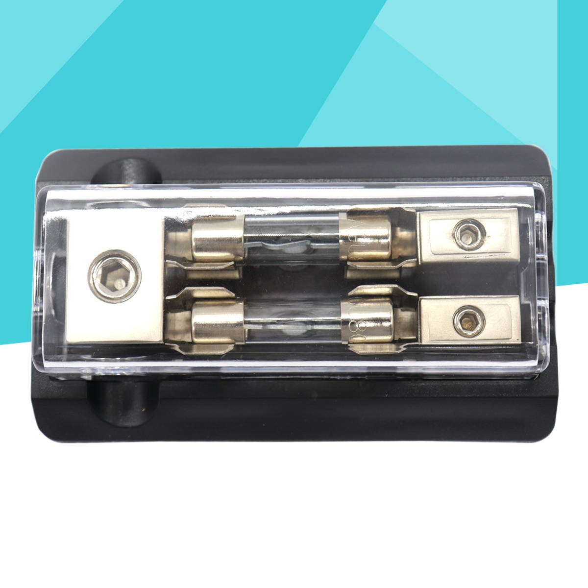 2-Way Fuse Holder Standard Circuit Fuse Board for Car RV (Black)