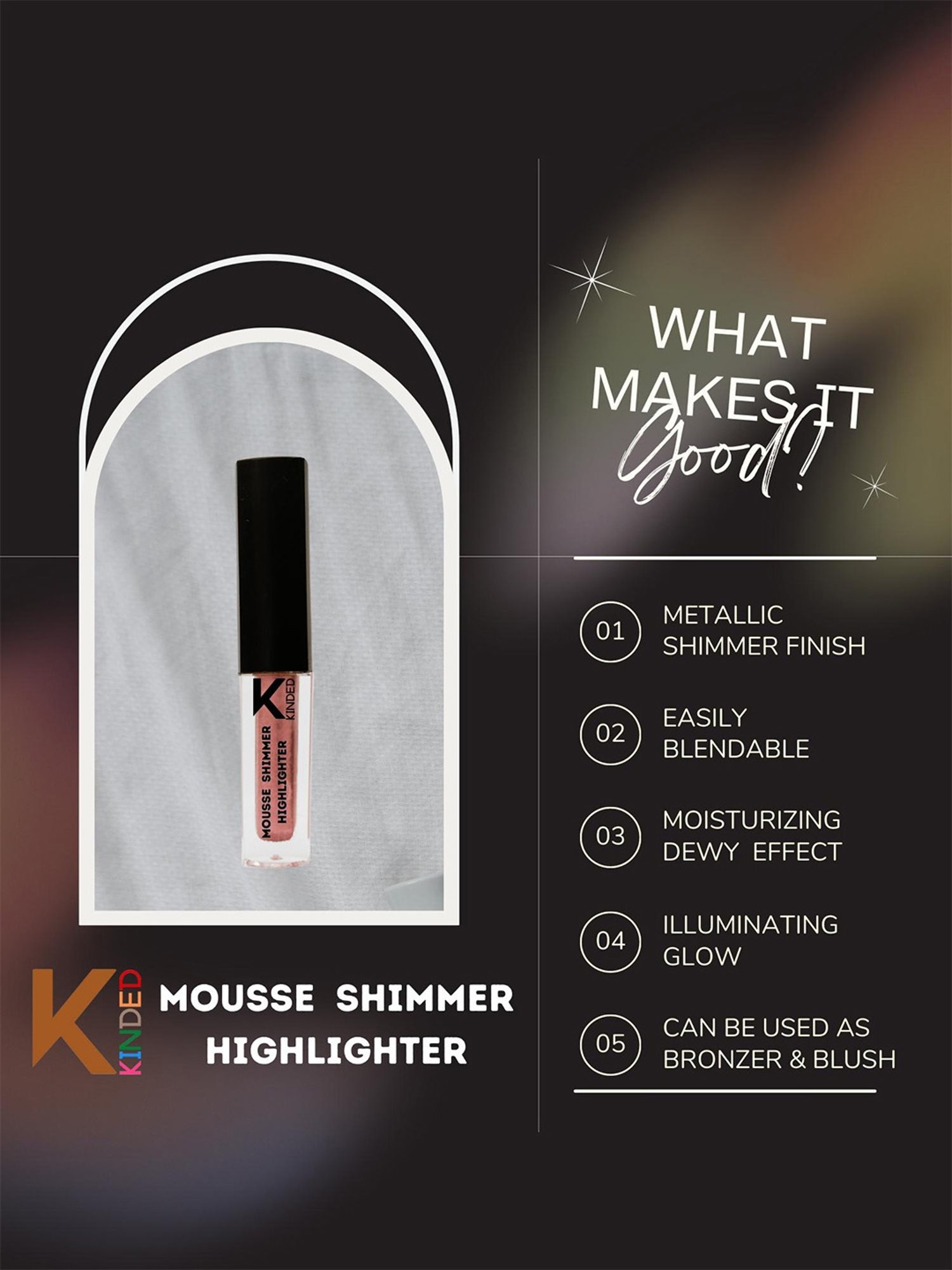 KINDED Mousse Shimmer Highlighter 02 Rusty Bronze - 3 ml