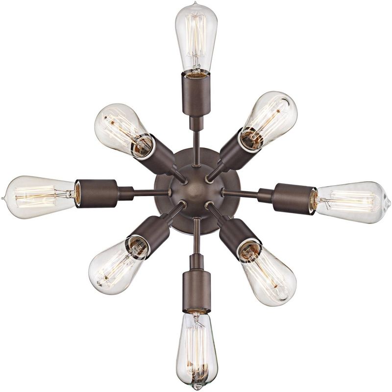 Possini Euro Design Modern Ceiling Light Semi Flush Mount Fixture LED Oiled Bronze 20 3/4" Wide Sputnik Style for Bedroom Kitchen