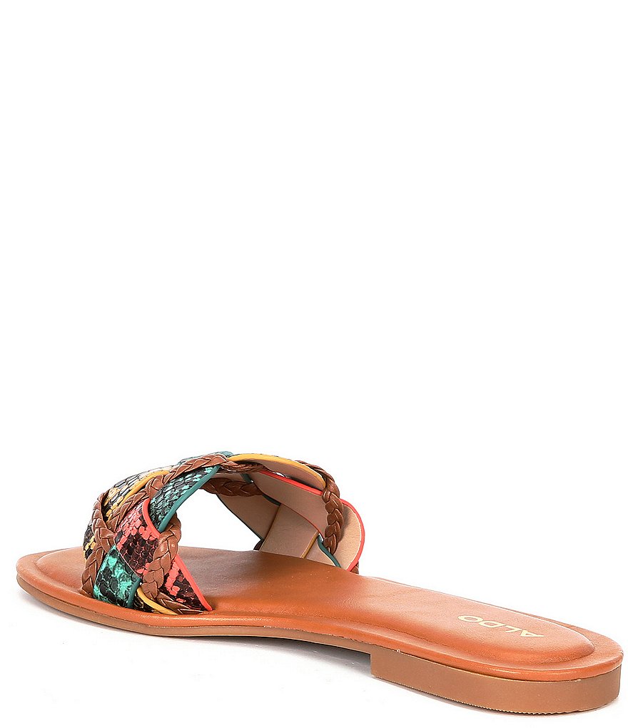 ALDO Lothelalian Braided Snake Print Flat Sandals