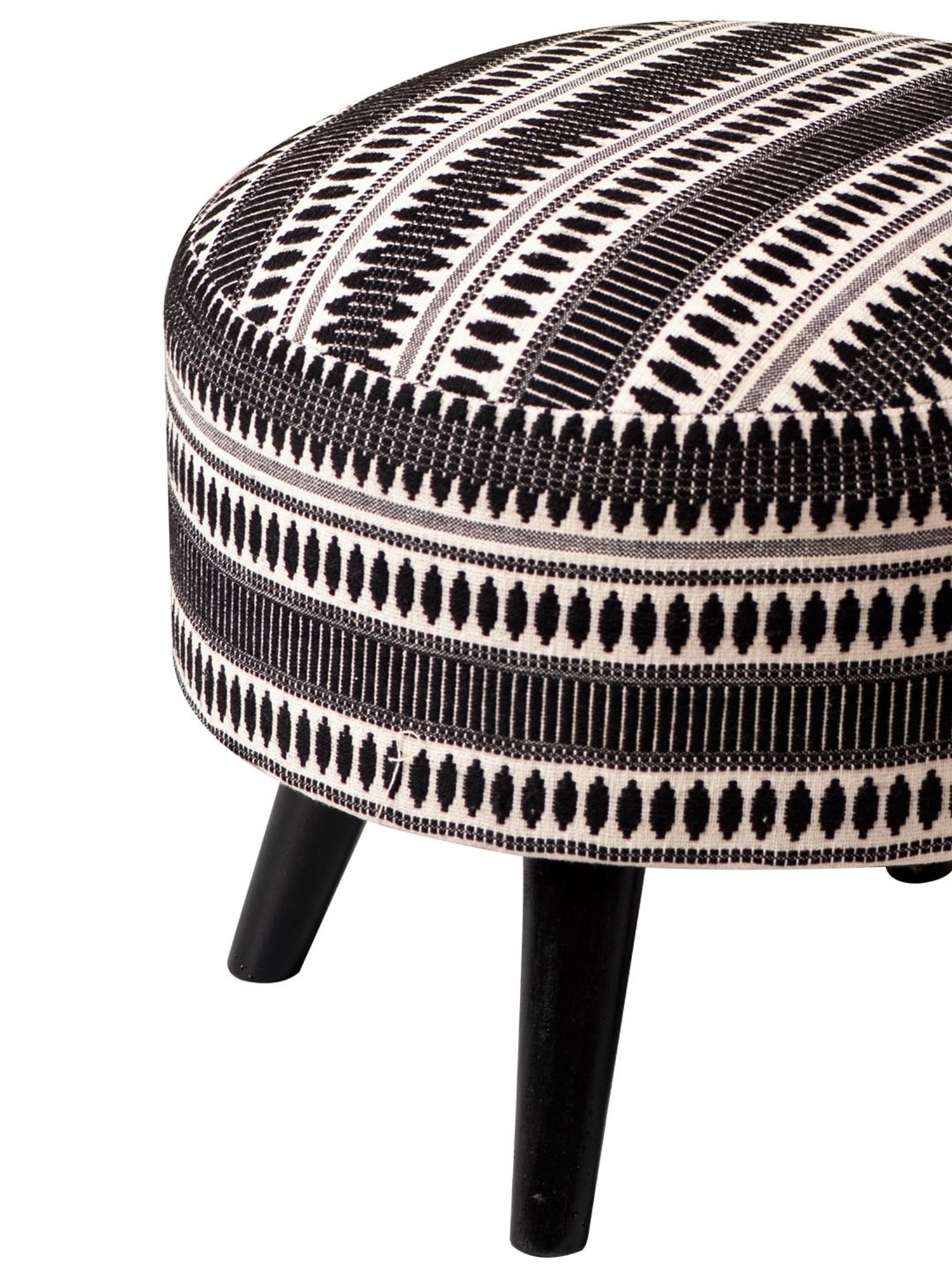 Chumbak French Sahara Solid Mustard Yellow Wood Ottoman