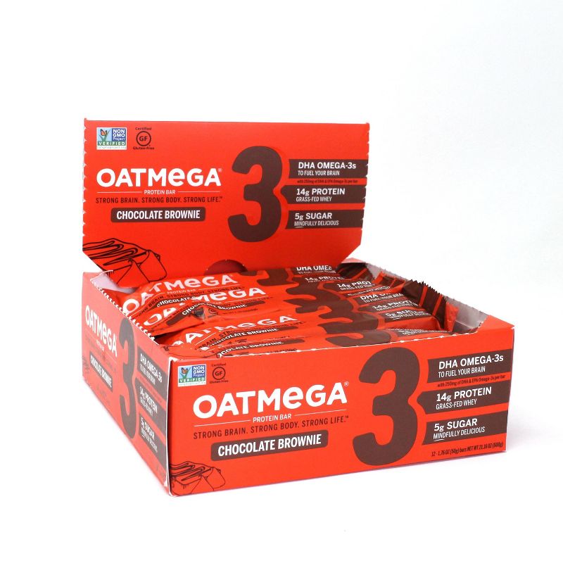 Oatmega Protein & Omega-3 Bar - Chocolate Brownie - 12ct