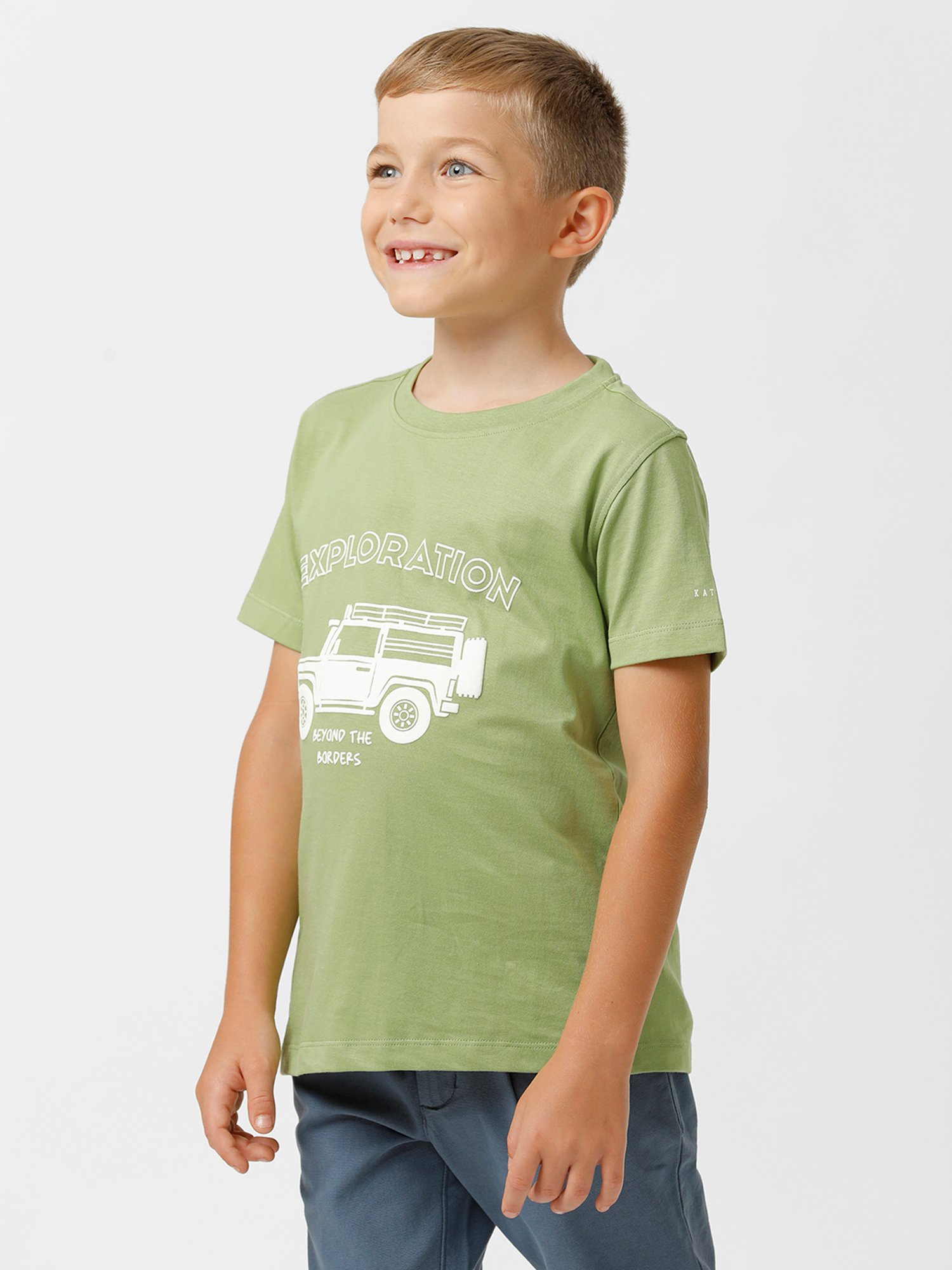 Kate & Oscar Kids Green Printed T-Shirt