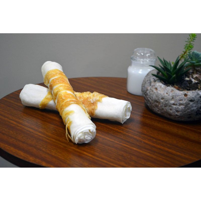 Nutri Chomps Pork Chomps Chicken Wrapped Expanded Roll Chewy Dog Treats - 2ct