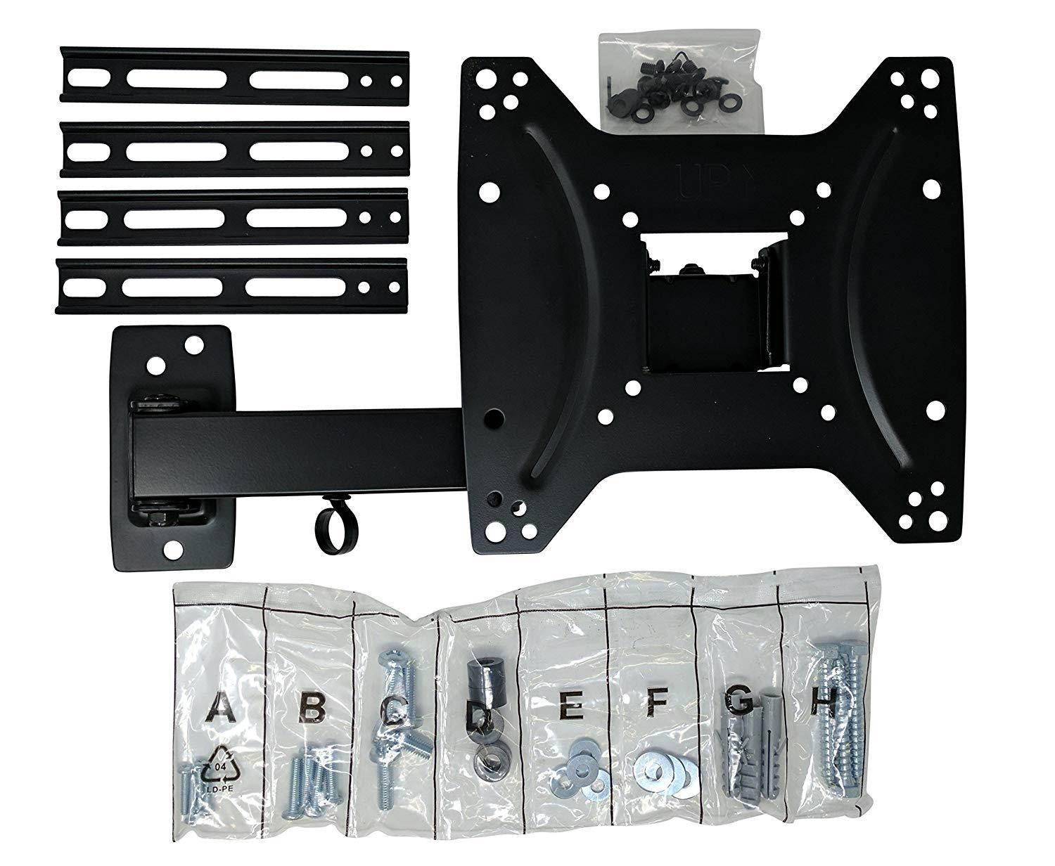 Kenuco Heavy Duty Full Motion TV Wall Mount for Most 17"-55" Samsung Sony Vizio LG LCD LED Plasma Flat Screen TV Monitor | up to 55 lb | VESA 400x400 | Swivels 180&deg; | Tilts 12&deg; | GML642