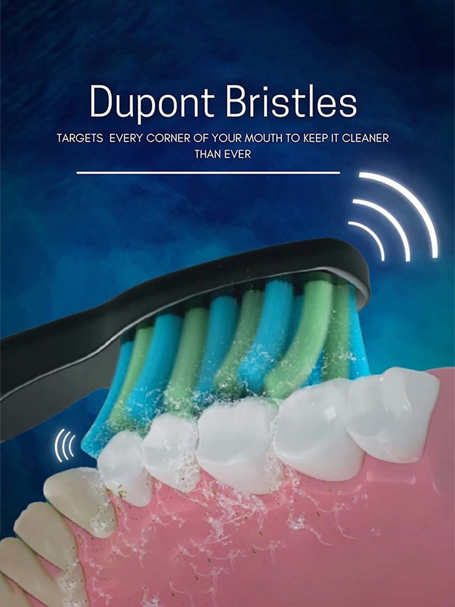 IZI White Ultra Sonic Rechargeable Whitening Electric Toothbrush (Black)