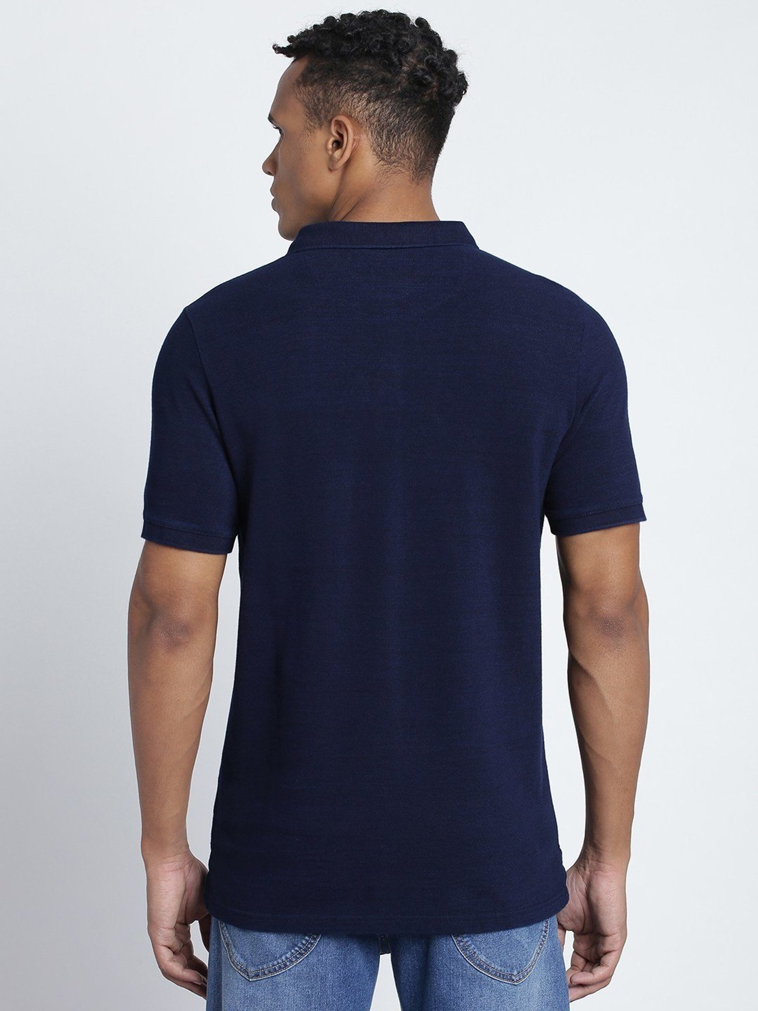 Lee Indigo Cotton Slim Fit Polo T-Shirt