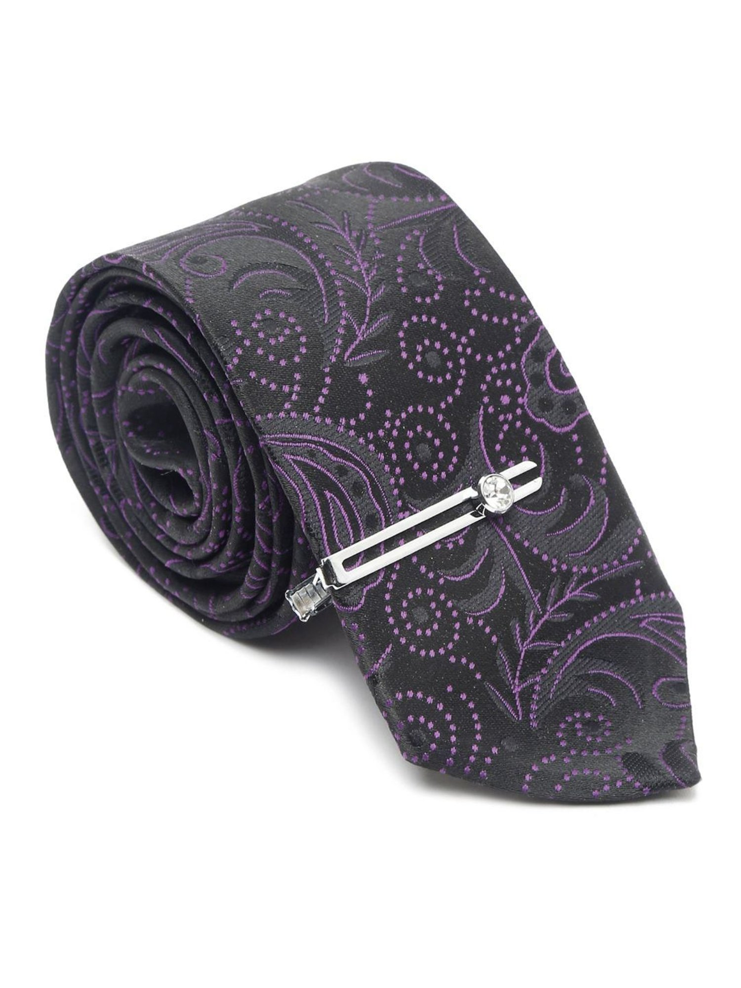 Louis Stitch Black Embroidered Necktie Gift Set - Set of 5