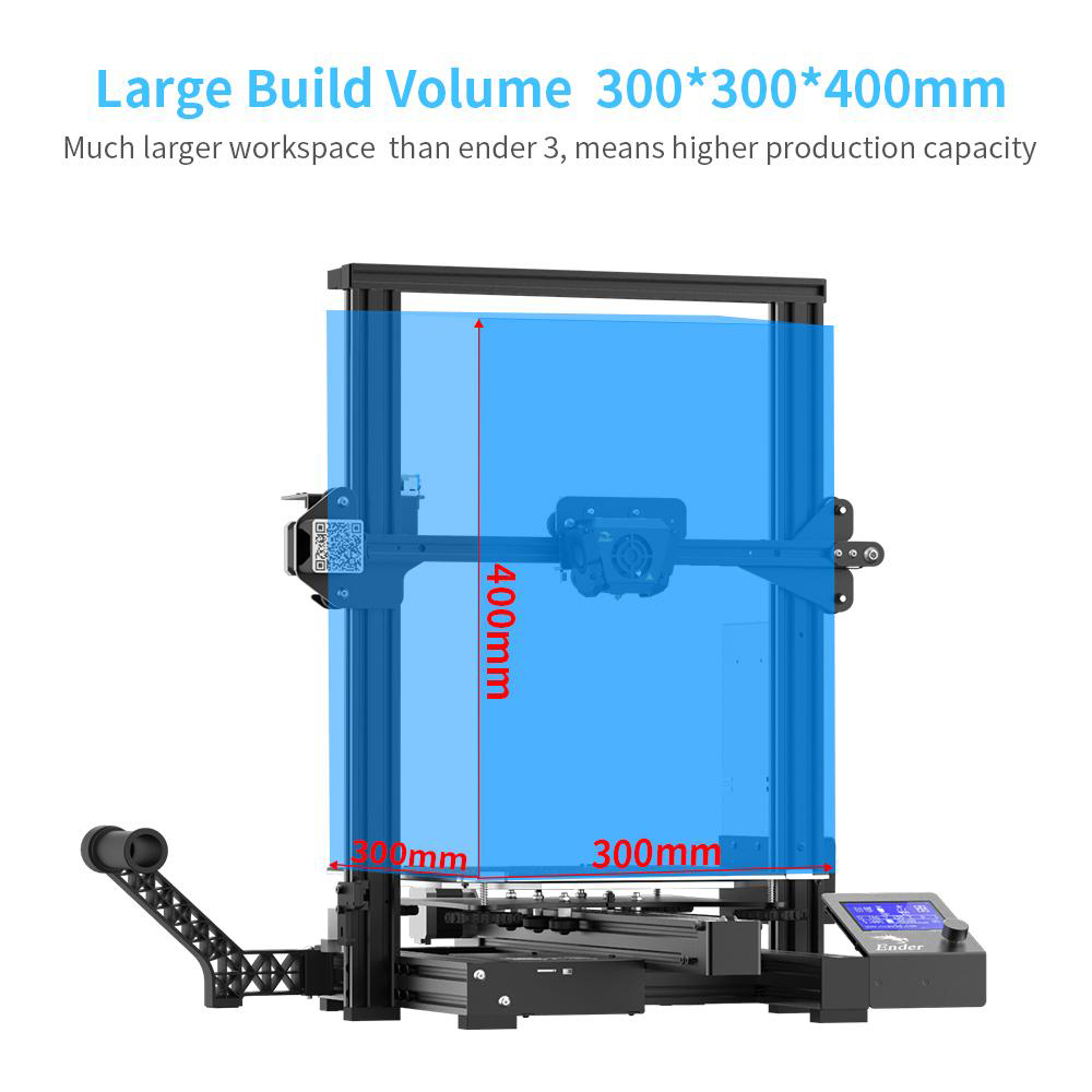 Official Creality Ender 3 Max 3D Printer 300 x 300 x 340mm, 2020 Newest All Metal FDM 3D Printer with Larger Glass Bed Silent Mainboard All Metal Extruder Smart Sensor Dual Cooling Fans