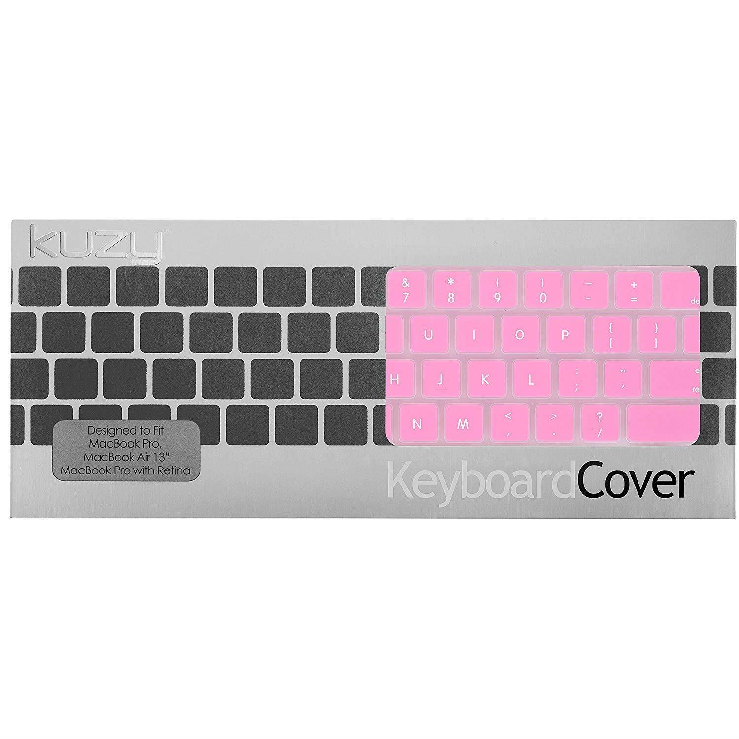 Kuzy ROSE PINK Keyboard Cover Silicone Skin for MacBook Pro 13" 15" 17" (with or w/out Retina Display) iMac and MacBook Air 13" - Rose Pink