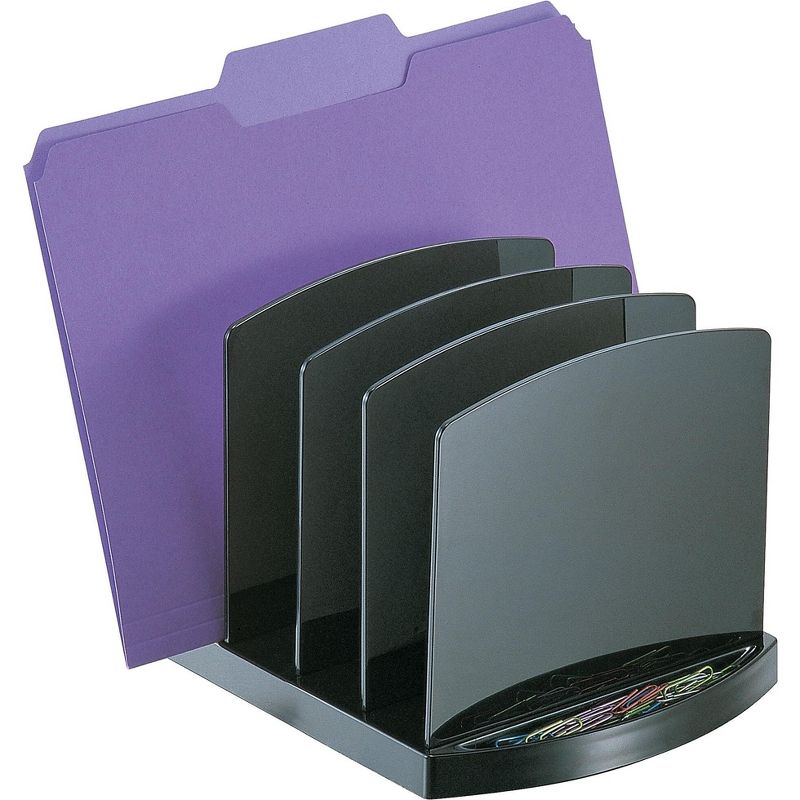Officemate Standard Sorter 4 Compartments 9-19/50x8"x6-19/50" BK 22322