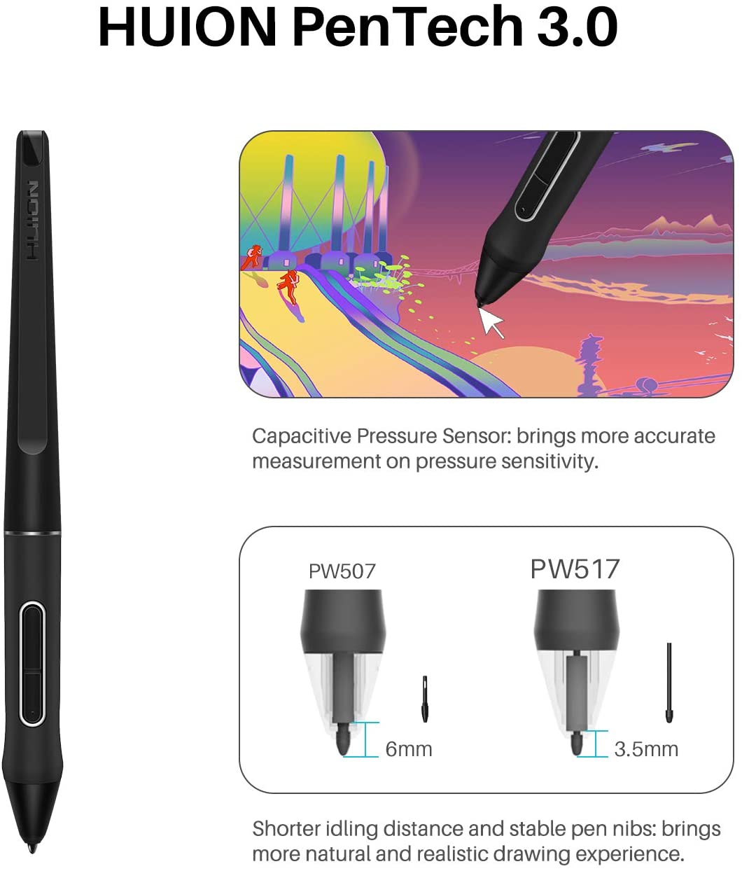 2020 HUION KAMVAS 22 Graphics Drawing Tablet with Screen Android Support Battery-Free Stylus 8192 Pen Pressure Tilt Adjustable Stand - 21.5inch