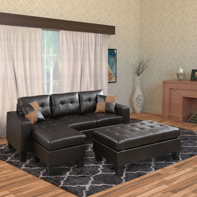 5pc French Seamed Sectional Mona Abstract Gray - Project 62™