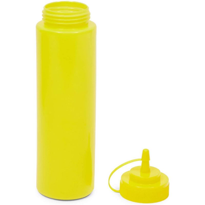 Stockroom Plus 6 Pack Plastic Condiment Squeeze Bottles for Restaurants, Yellow (24 oz)