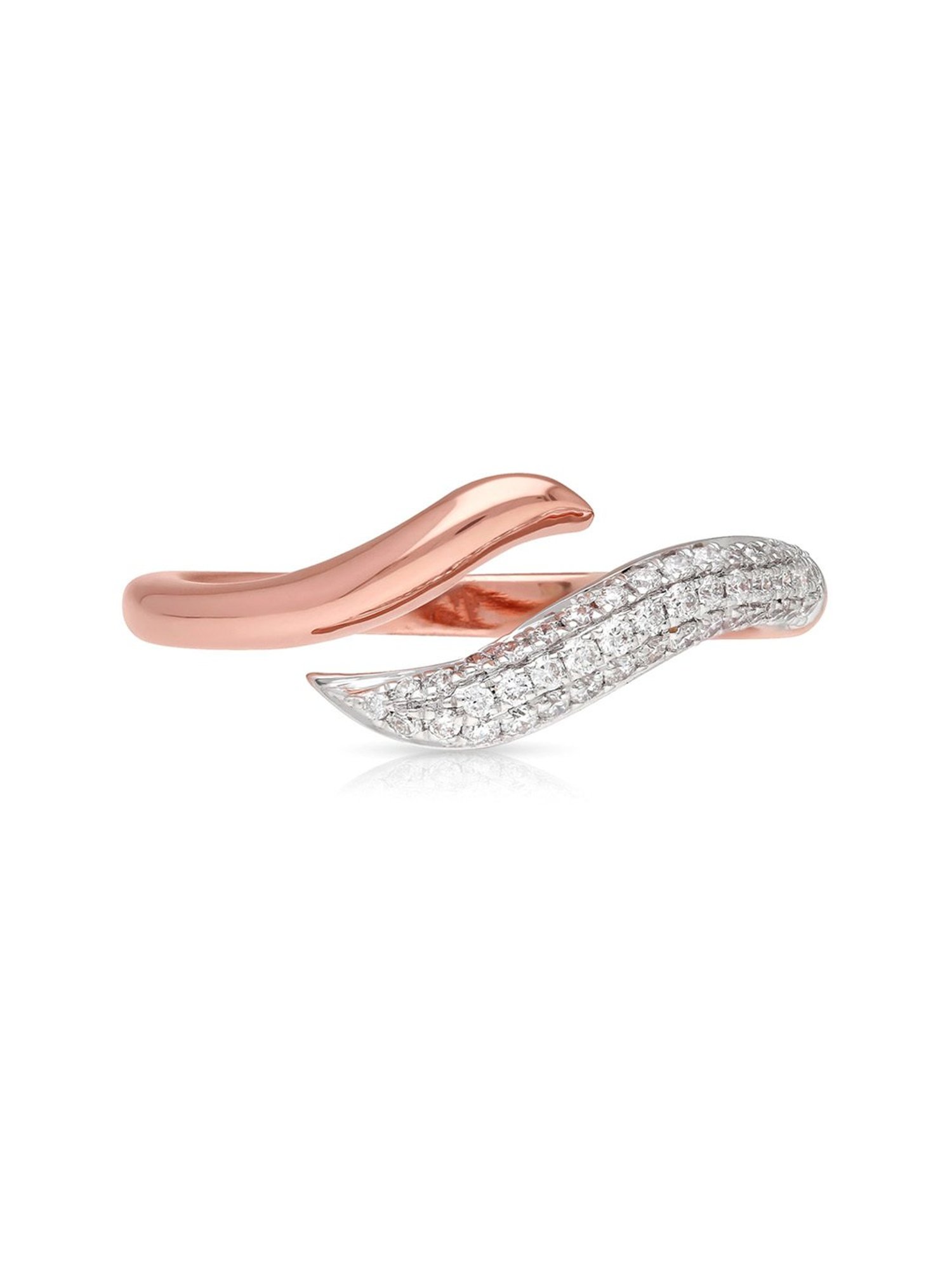 Mia By Tanishq Nature's Finest 14k Yellow Zigzag Treasures Gold Diamond Ring