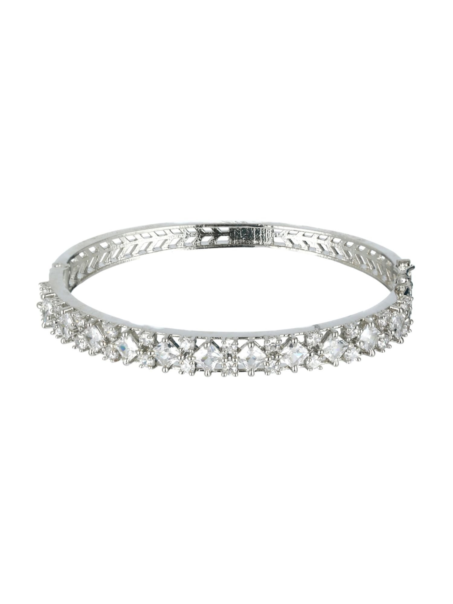 Aatmana Handcrafted Silver-Plated Bangle Style Bracelet