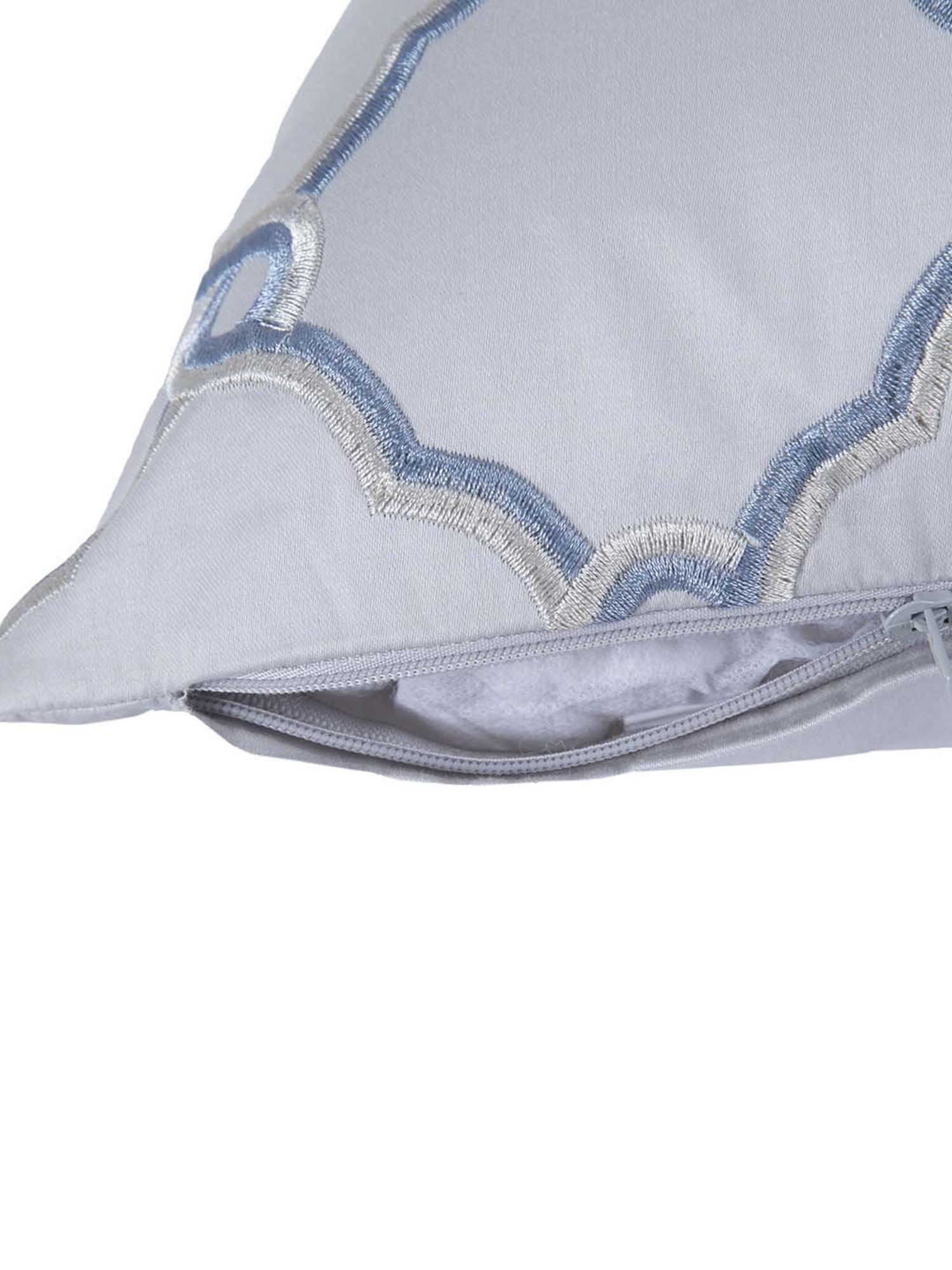 Maspar Fretwork Light Blue Cotton Cushion Cover