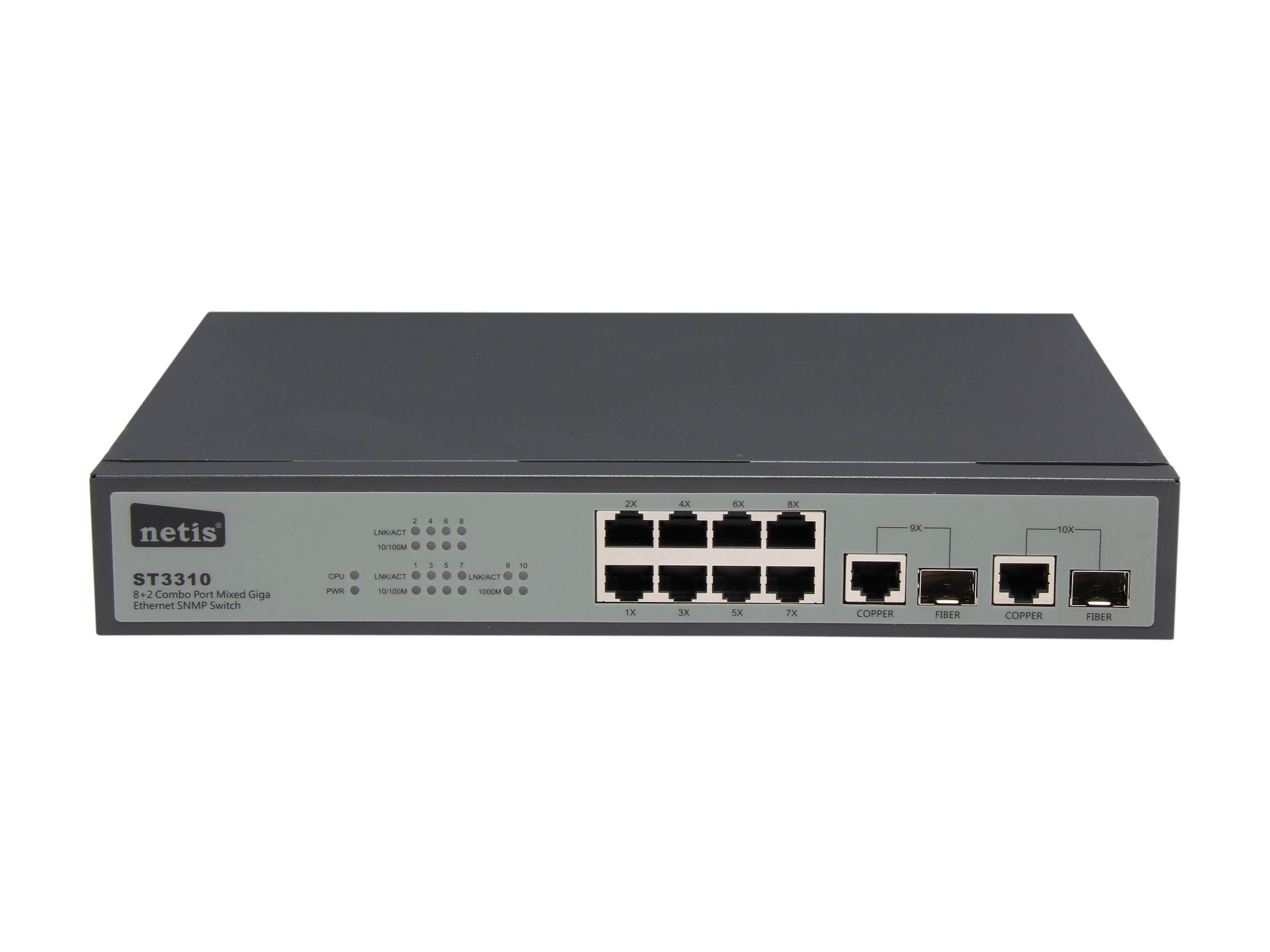 NETIS ST3310 8FE+2 Combo-Port Gigabit Ethernet SNMP Switch