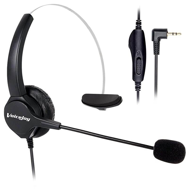 Headset Headphones with Volume+Mute Control+Standard 25mm Plug Jack for Cisco SPA Series Spa303 Spa504g and Other Polycom Soundpoint IP 320 330 Grandstream LinksysCortelco
