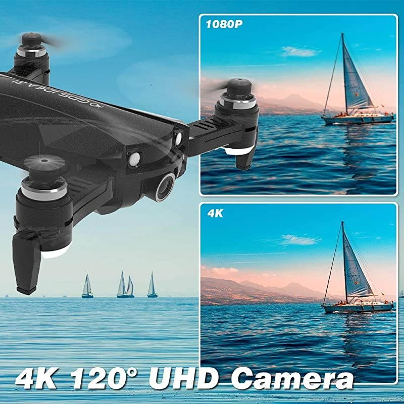 Drones with 4K Camera for Adults, IDEA21 5GHz WiFi FPV Live Video with Adjustable 120 Wide-Angle Camera and Quadcopter, RC Quadcopter Helicopter,15 Mins Flight Time (IDEA21)