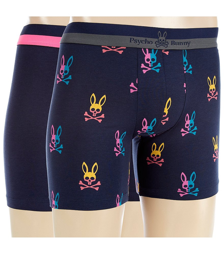 Psycho Bunny Pima Cotton Modal Boxer Briefs 2-Pack