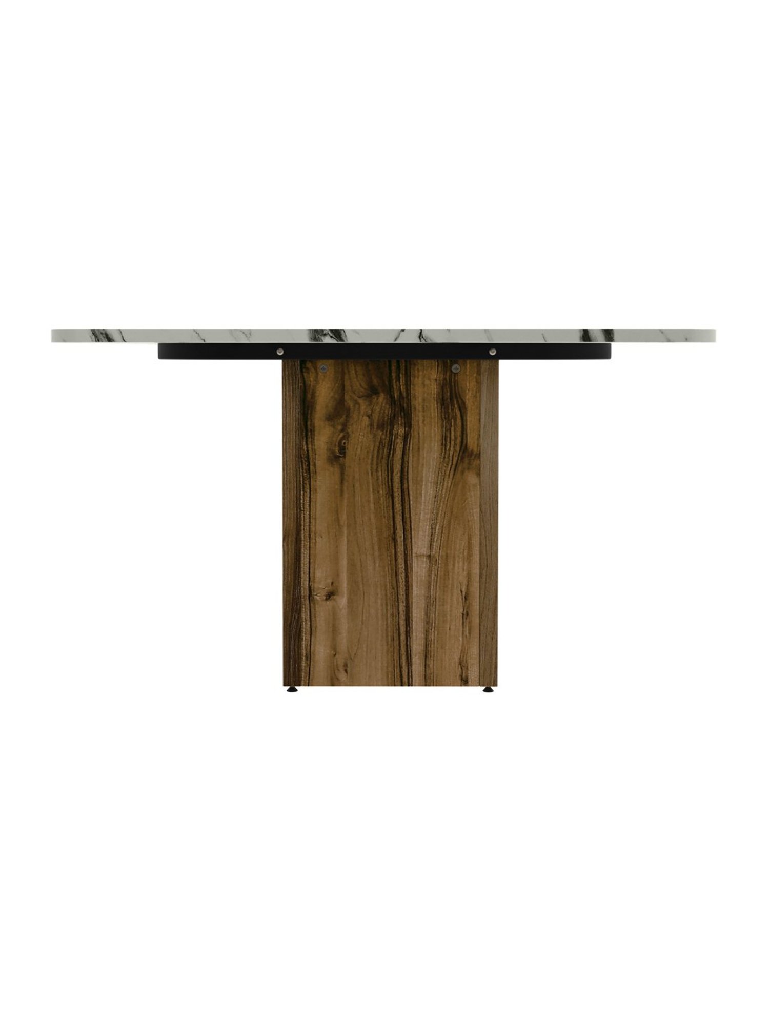 Godrej Interio Pedestal Brown & White Engineered Wood 6 Seater Rectangular Dining Table