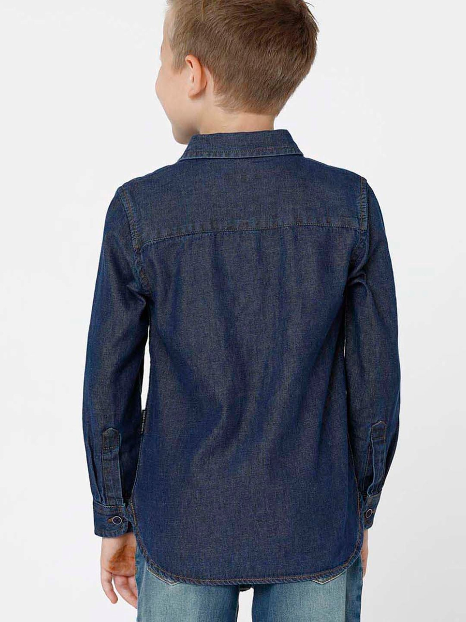 Kate & Oscar Kids Blue Cotton Regular Fit Full Sleeves Shirt