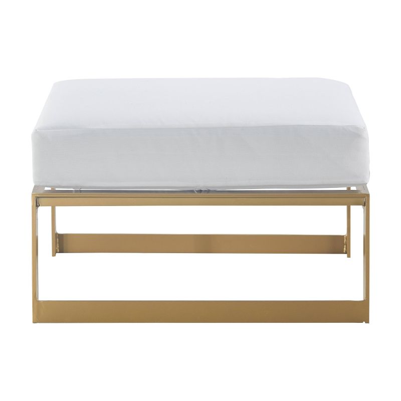 Newbury Premium Grade A Teak Wood Patio Ottoman White - Modway