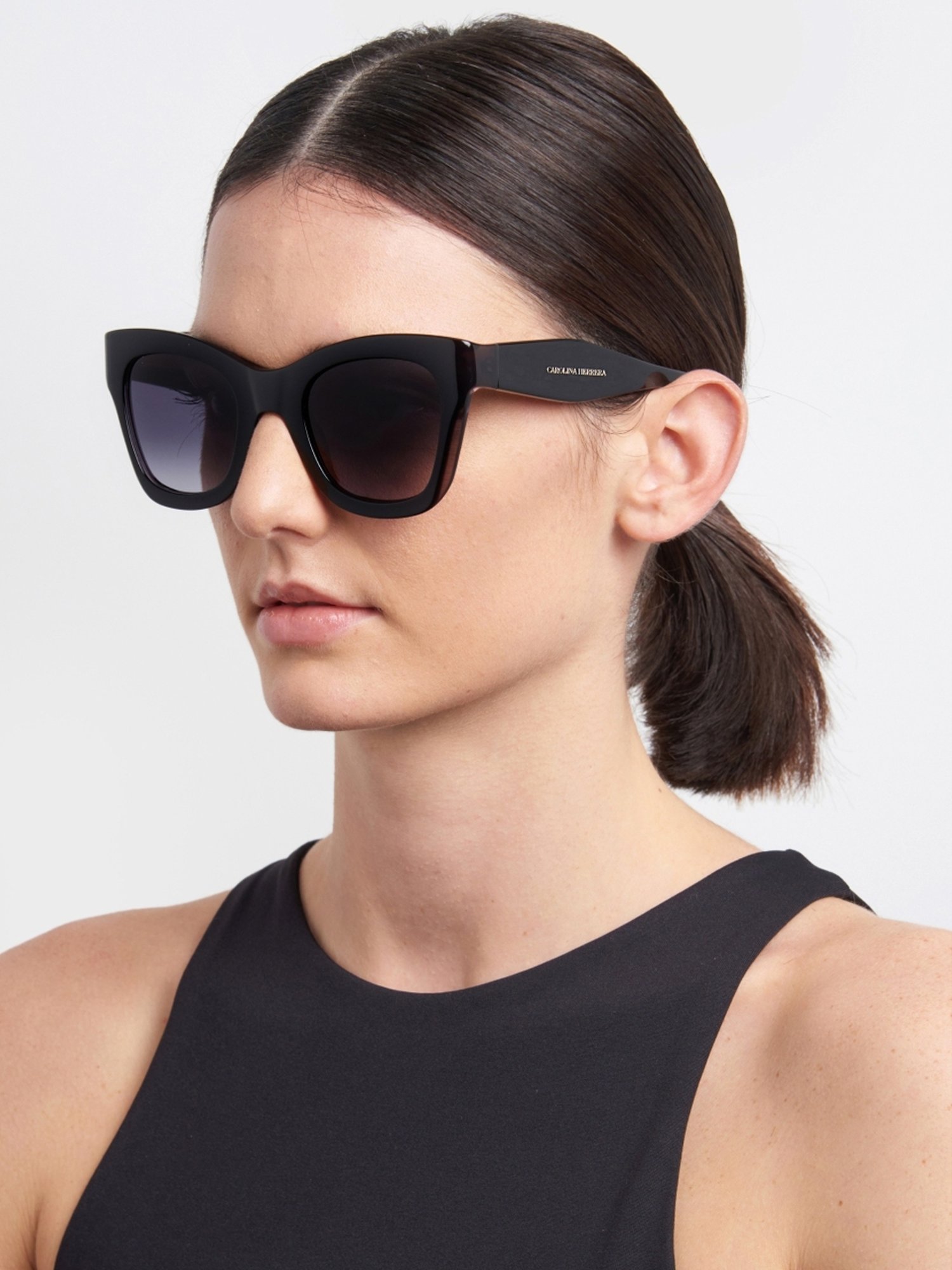 CAROLINA HERRERA 20511108A509O Dark Grey Square Sunglasses