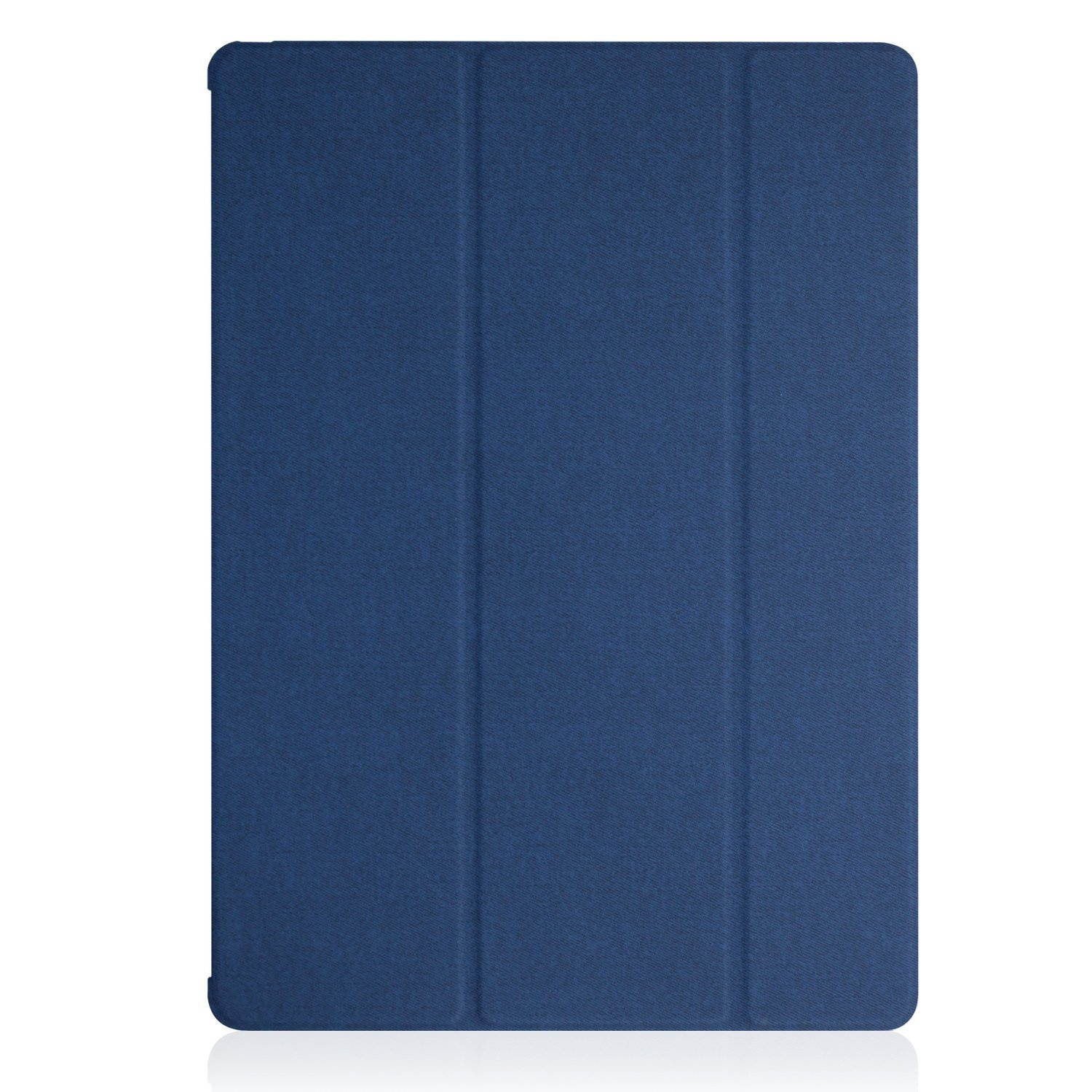 KHOMO - Compatible with iPad 5th 6th Generation (2017 & 2018) 9.7 inch Case - Dual Series - Ultra Slim Hard Cover with Auto Sleep Wake Feature - Dark Twill Blue